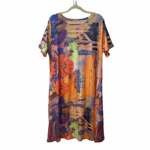 No Brand A-Lined Floral Short Sleeves Dress Size 2XL NWT